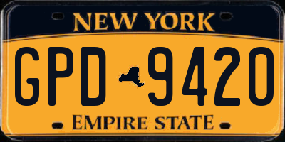 NY license plate GPD9420