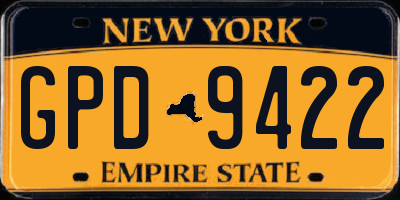 NY license plate GPD9422