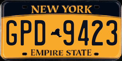 NY license plate GPD9423