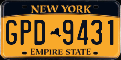 NY license plate GPD9431
