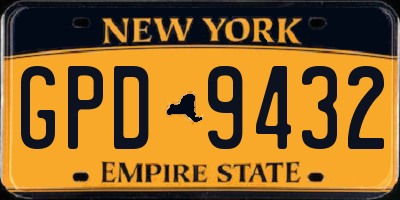 NY license plate GPD9432
