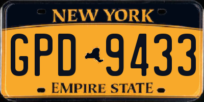 NY license plate GPD9433