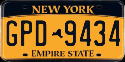 NY license plate GPD9434