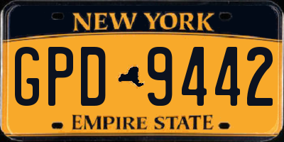 NY license plate GPD9442