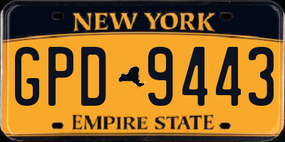 NY license plate GPD9443