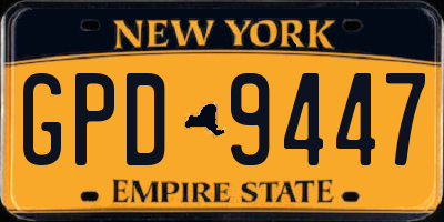 NY license plate GPD9447