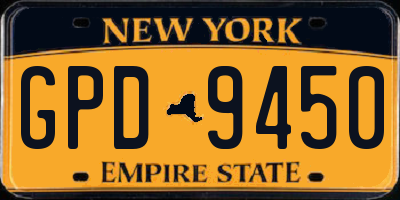 NY license plate GPD9450