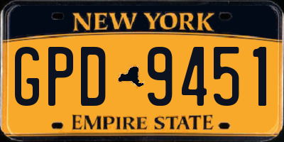 NY license plate GPD9451