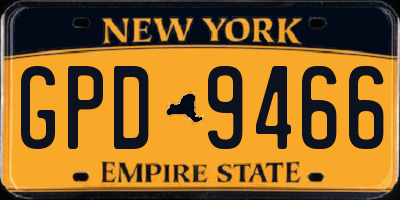 NY license plate GPD9466