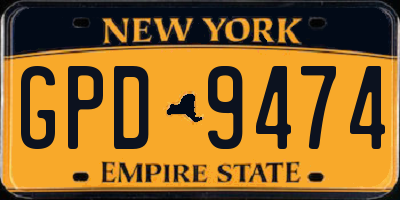 NY license plate GPD9474