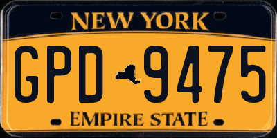 NY license plate GPD9475