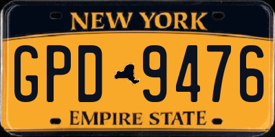 NY license plate GPD9476