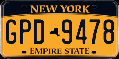 NY license plate GPD9478