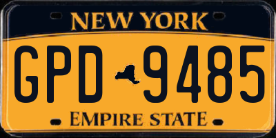 NY license plate GPD9485