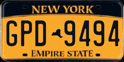 NY license plate GPD9494
