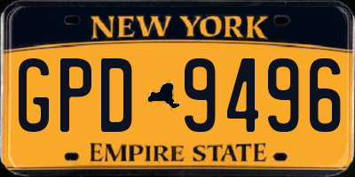 NY license plate GPD9496