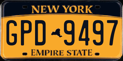NY license plate GPD9497