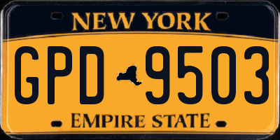 NY license plate GPD9503