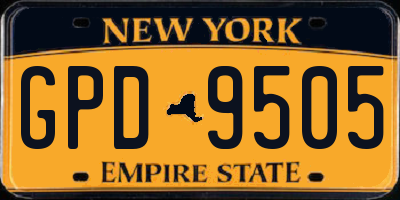 NY license plate GPD9505