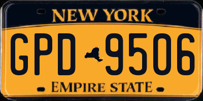 NY license plate GPD9506