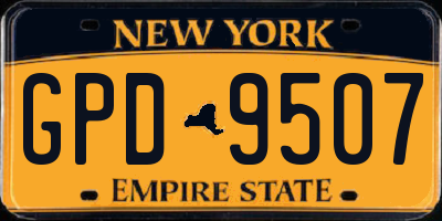 NY license plate GPD9507