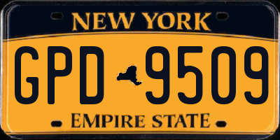 NY license plate GPD9509