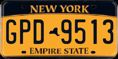 NY license plate GPD9513