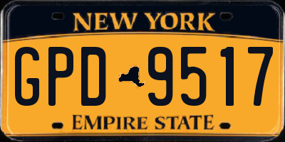 NY license plate GPD9517