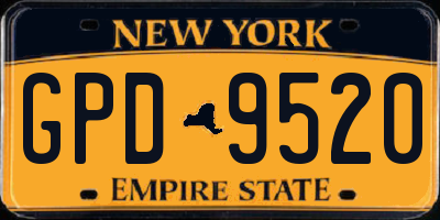 NY license plate GPD9520