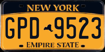 NY license plate GPD9523