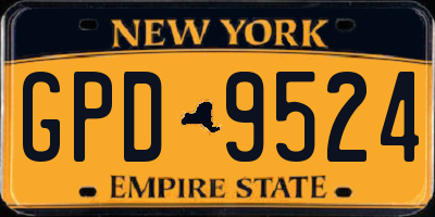NY license plate GPD9524