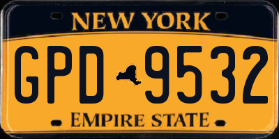 NY license plate GPD9532