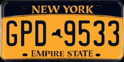 NY license plate GPD9533