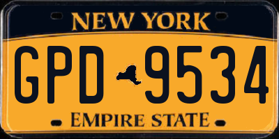 NY license plate GPD9534