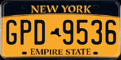 NY license plate GPD9536