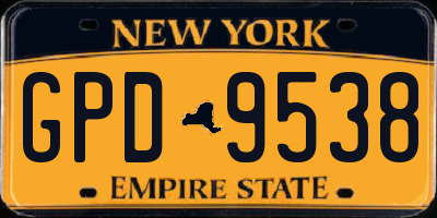 NY license plate GPD9538