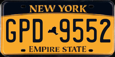 NY license plate GPD9552