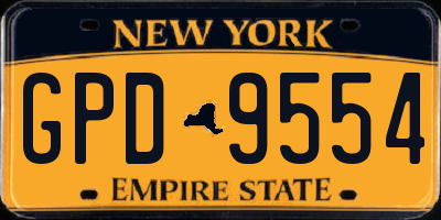 NY license plate GPD9554