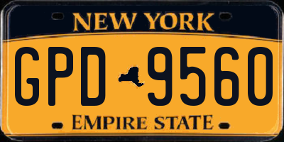 NY license plate GPD9560
