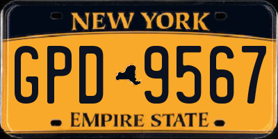 NY license plate GPD9567