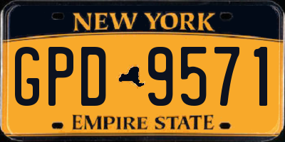 NY license plate GPD9571