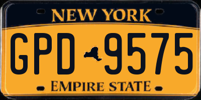 NY license plate GPD9575