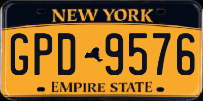 NY license plate GPD9576