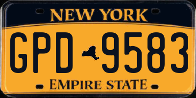 NY license plate GPD9583