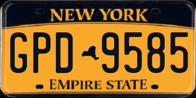 NY license plate GPD9585