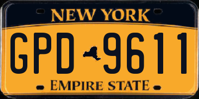 NY license plate GPD9611