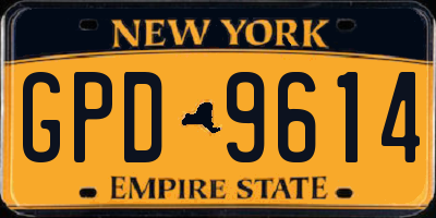 NY license plate GPD9614