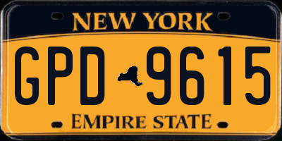 NY license plate GPD9615