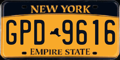 NY license plate GPD9616