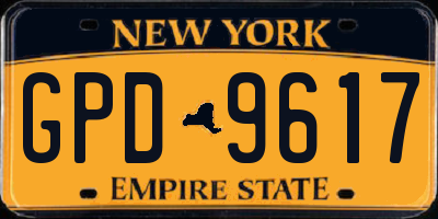 NY license plate GPD9617